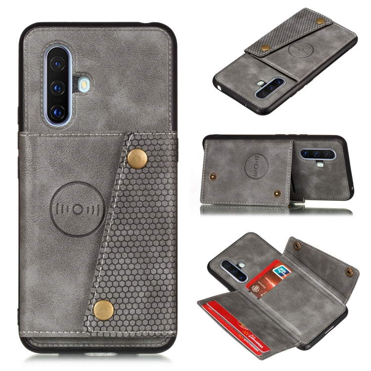 For Vivo X30 Double Buckle PU + TPU Shockproof Magnetic Protective Case with Card Slot & Holder