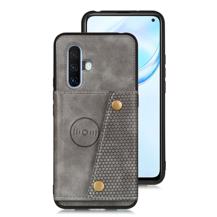 For Vivo X30 Double Buckle PU + TPU Shockproof Magnetic Protective Case with Card Slot & Holder