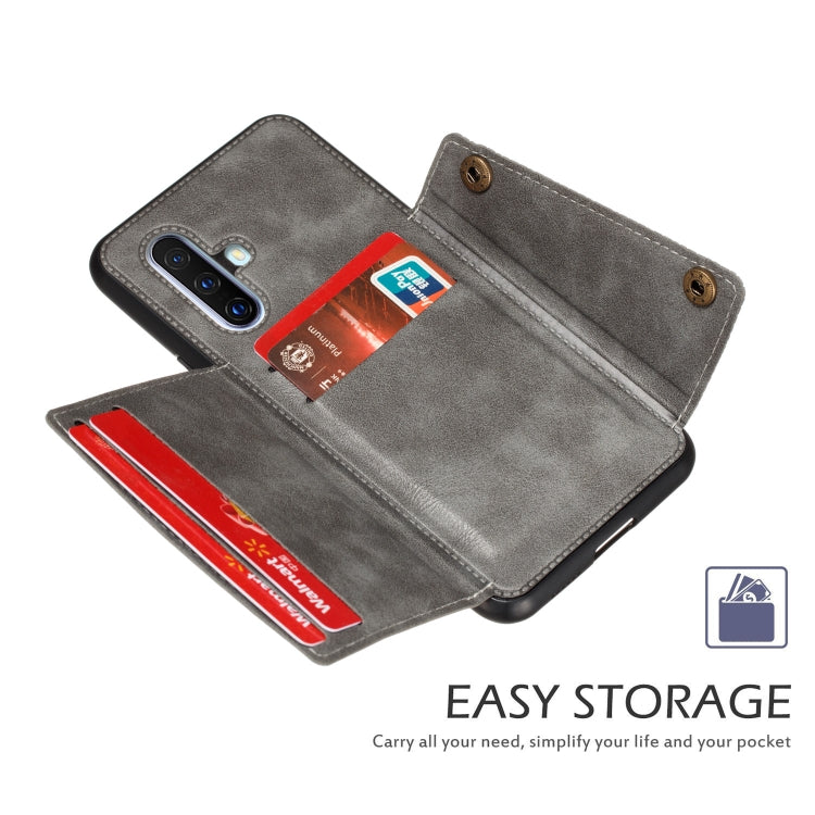 For Vivo X30 Double Buckle PU + TPU Shockproof Magnetic Protective Case with Card Slot & Holder