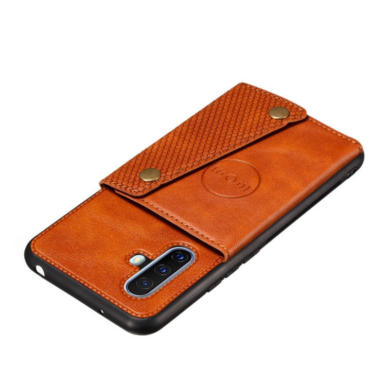 For Vivo X30 Double Buckle PU + TPU Shockproof Magnetic Protective Case with Card Slot & Holder