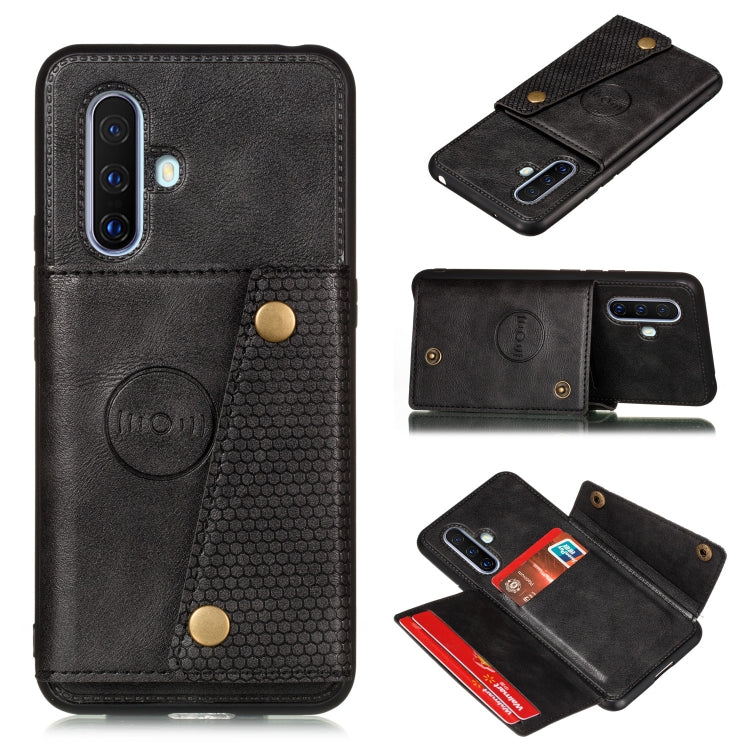 For Vivo X30 Double Buckle PU + TPU Shockproof Magnetic Protective Case with Card Slot & Holder