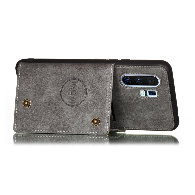 For Vivo X30 Pro Double Buckle PU + TPU Shockproof Magnetic Protective Case with Card Slot & Holder