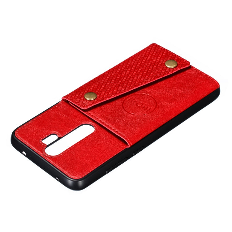 For Xiaomi Redmi 9 Double Buckle PU + TPU Shockproof Magnetic Protective Case with Card Slot & Holder