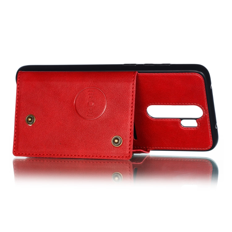 For Xiaomi Redmi 9 Double Buckle PU + TPU Shockproof Magnetic Protective Case with Card Slot & Holder