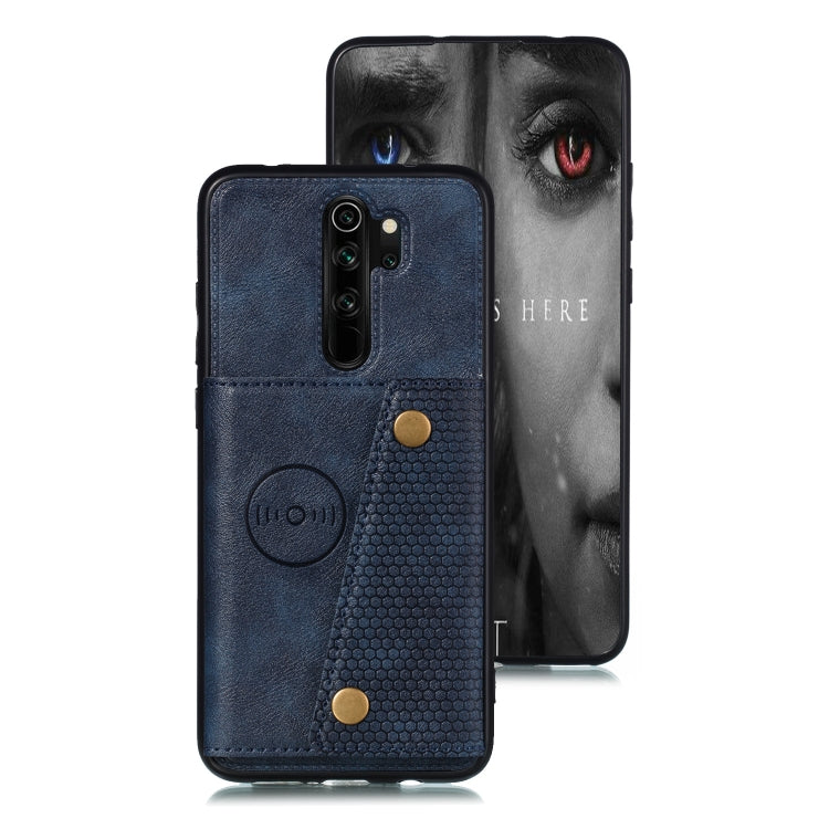 For Xiaomi Redmi 9 Double Buckle PU + TPU Shockproof Magnetic Protective Case with Card Slot & Holder