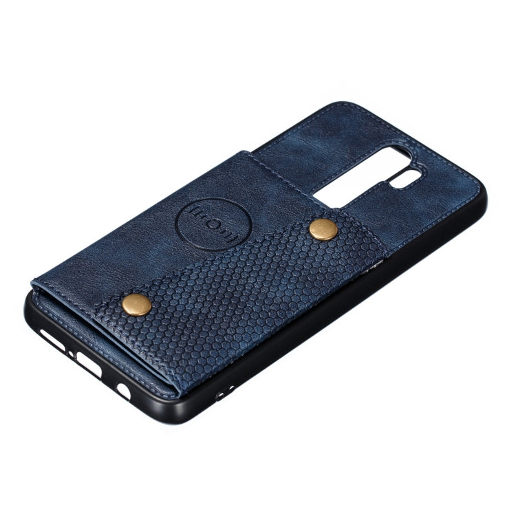 For Xiaomi Redmi 9 Double Buckle PU + TPU Shockproof Magnetic Protective Case with Card Slot & Holder