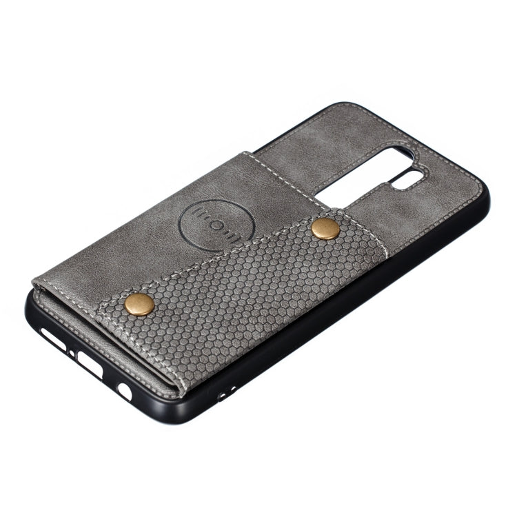 For Xiaomi Redmi 9 Double Buckle PU + TPU Shockproof Magnetic Protective Case with Card Slot & Holder