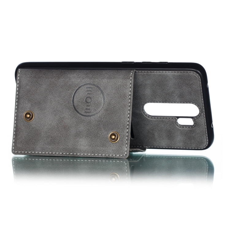 For Xiaomi Redmi 9 Double Buckle PU + TPU Shockproof Magnetic Protective Case with Card Slot & Holder