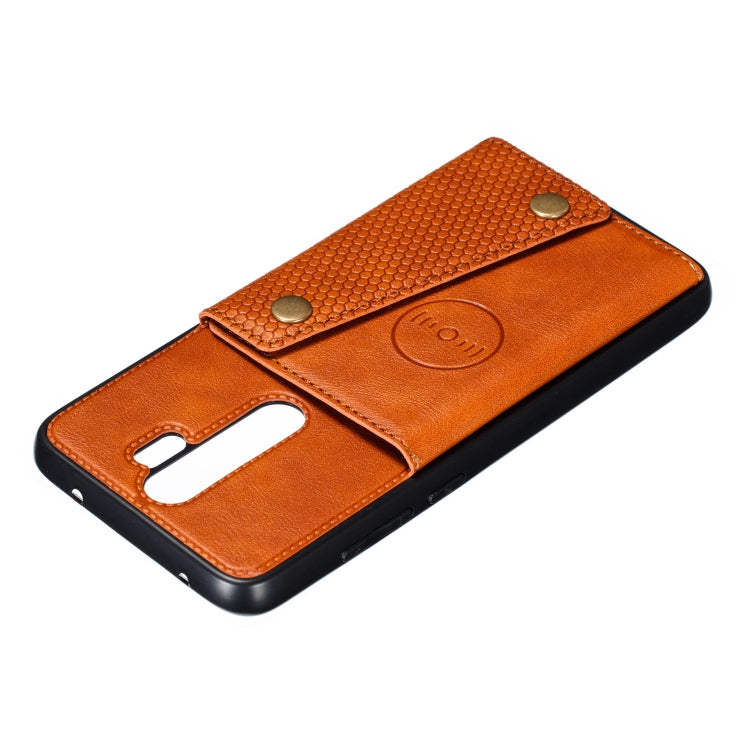 For Xiaomi Redmi 9 Double Buckle PU + TPU Shockproof Magnetic Protective Case with Card Slot & Holder