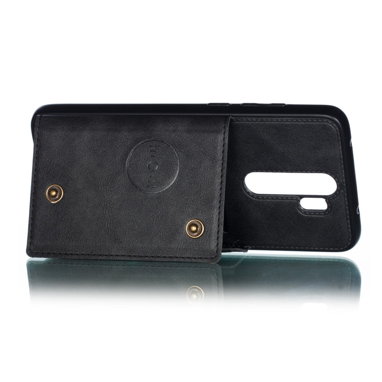 For Xiaomi Redmi 9 Double Buckle PU + TPU Shockproof Magnetic Protective Case with Card Slot & Holder