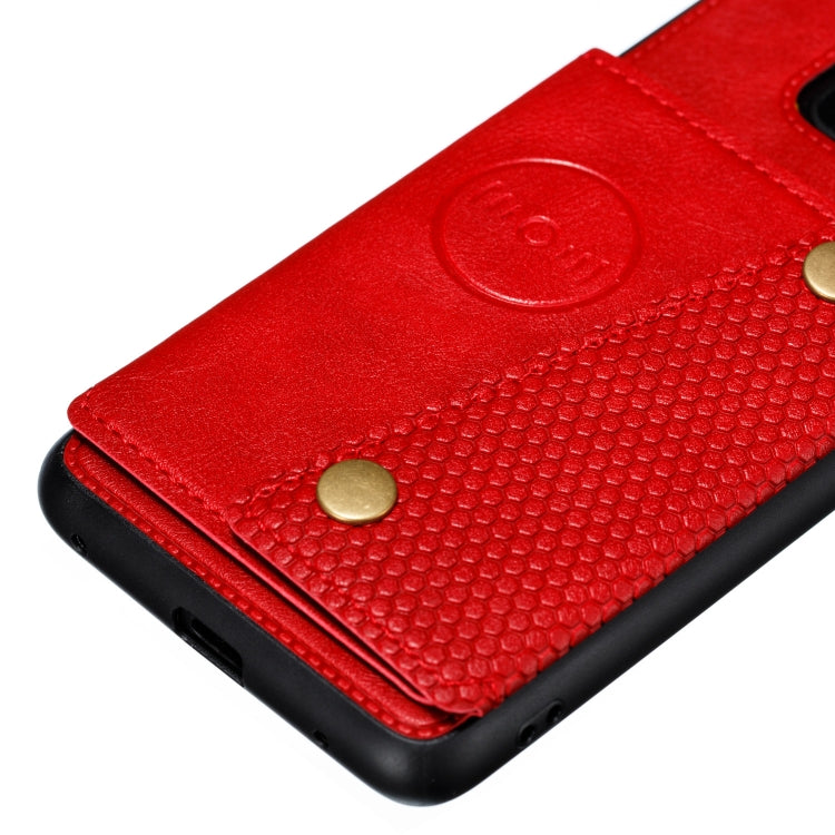 For Xiaomi Redmi 10X 5G Double Buckle PU + TPU Shockproof Magnetic Protective Case with Card Slot & Holder