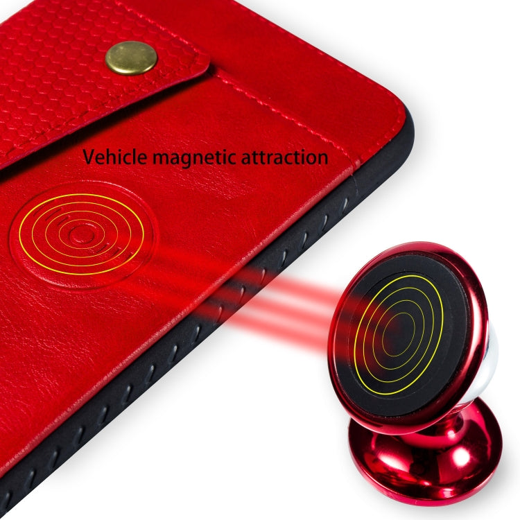 For Xiaomi Redmi 10X 5G Double Buckle PU + TPU Shockproof Magnetic Protective Case with Card Slot & Holder