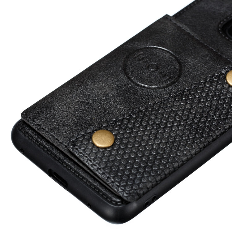 For Xiaomi Redmi 10X 5G Double Buckle PU + TPU Shockproof Magnetic Protective Case with Card Slot & Holder