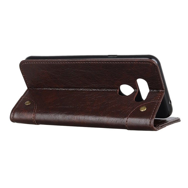 For LG Harmony 4 Copper Buckle Nappa Texture Horizontal Flip Leather Case with Holder & Card Slots & Wallet