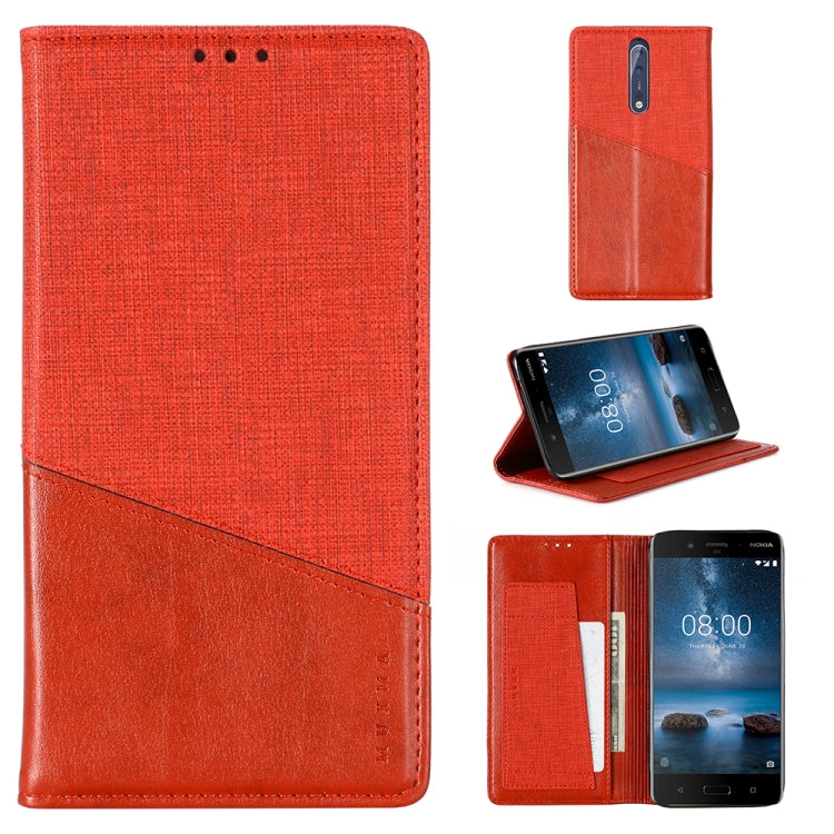 For Nokia 8 MUXMA MX109 Horizontal Flip Leather Case with Holder & Card Slot & Wallet