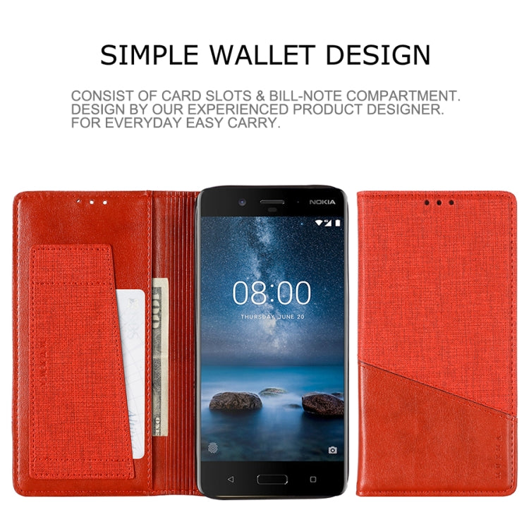 For Nokia 8 MUXMA MX109 Horizontal Flip Leather Case with Holder & Card Slot & Wallet