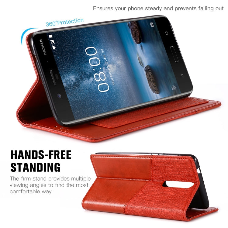 For Nokia 8 MUXMA MX109 Horizontal Flip Leather Case with Holder & Card Slot & Wallet