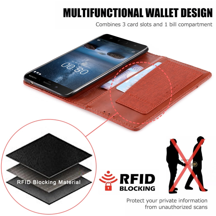 For Nokia 8 MUXMA MX109 Horizontal Flip Leather Case with Holder & Card Slot & Wallet