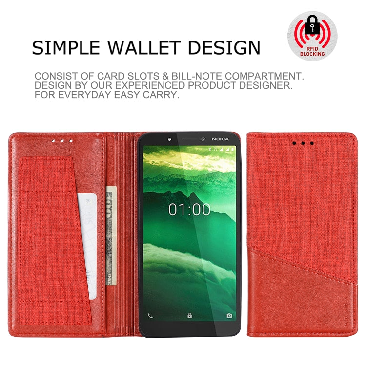 For Nokia C1 MUXMA MX109 Horizontal Flip Leather Case with Holder & Card Slot & Wallet