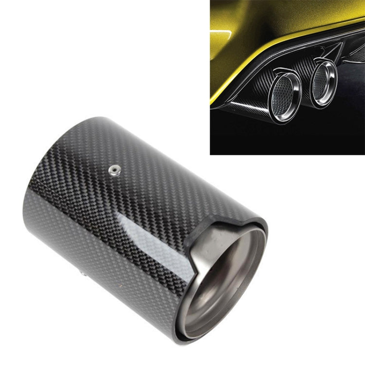 Car Modified Glossy Surface Exhaust Pipe Carbon Fiber Tail Throatfor BMW M2 / M3 / M4 / M5, Outer Diameter of Air Inlet:70mm