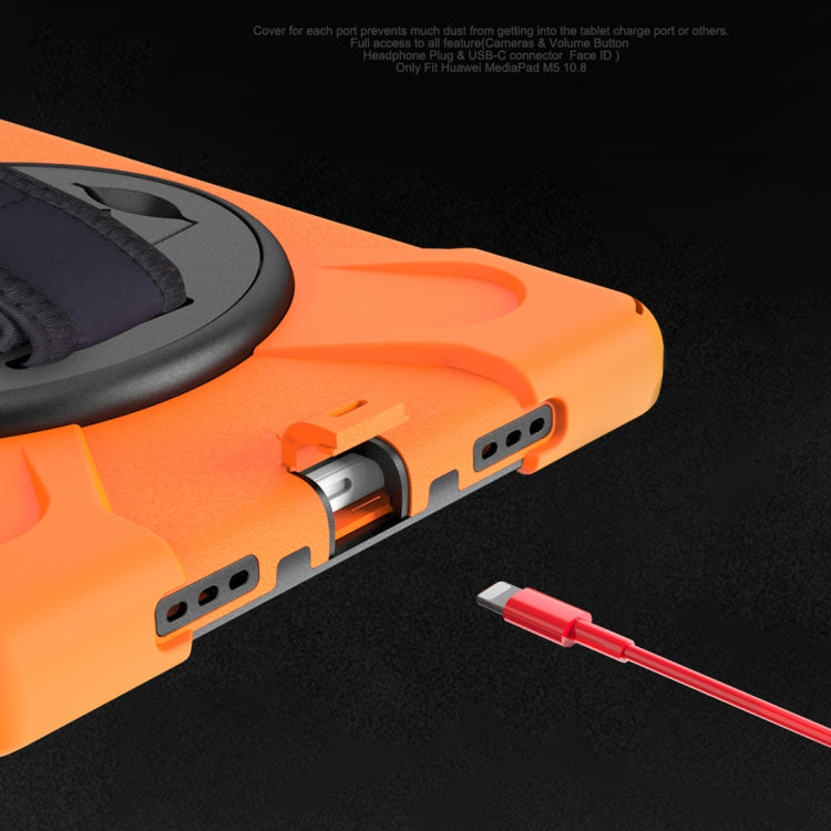 For Huawei Matepad 10.4 inch Shockproof Colorful Silicone + PC Protective Case with Holder & Shoulder Strap & Hand Strap & Pen Slot