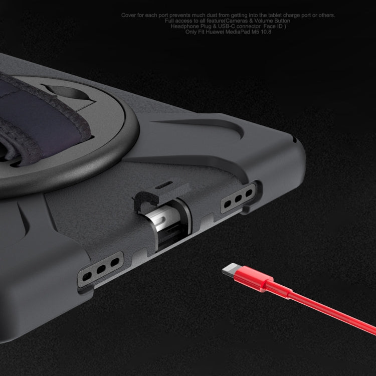 For Huawei Matepad 10.4 inch Shockproof Colorful Silicone + PC Protective Case with Holder & Shoulder Strap & Hand Strap & Pen Slot