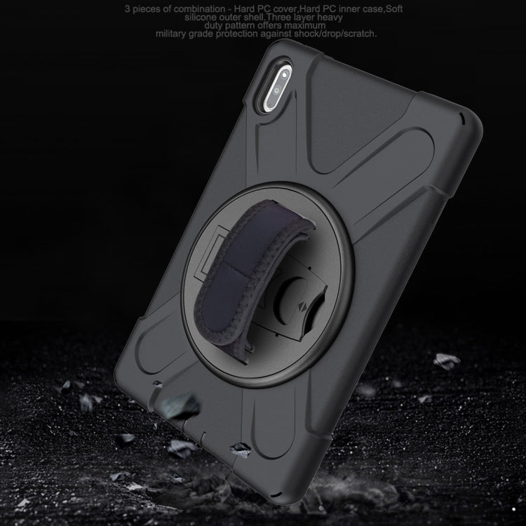 For Huawei Matepad 10.4 inch Shockproof Colorful Silicone + PC Protective Case with Holder & Shoulder Strap & Hand Strap & Pen Slot