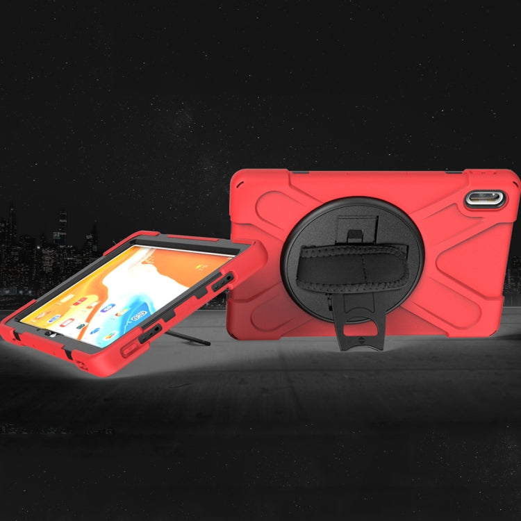 For Huawei Matepad 10.4 inch Shockproof Colorful Silicone + PC Protective Case with Holder & Shoulder Strap & Hand Strap & Pen Slot