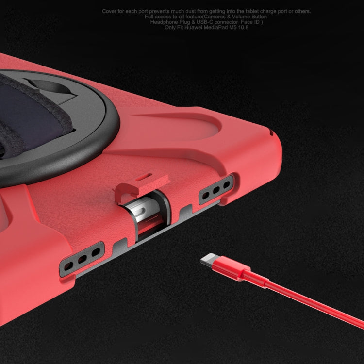 For Huawei Matepad 10.4 inch Shockproof Colorful Silicone + PC Protective Case with Holder & Shoulder Strap & Hand Strap & Pen Slot