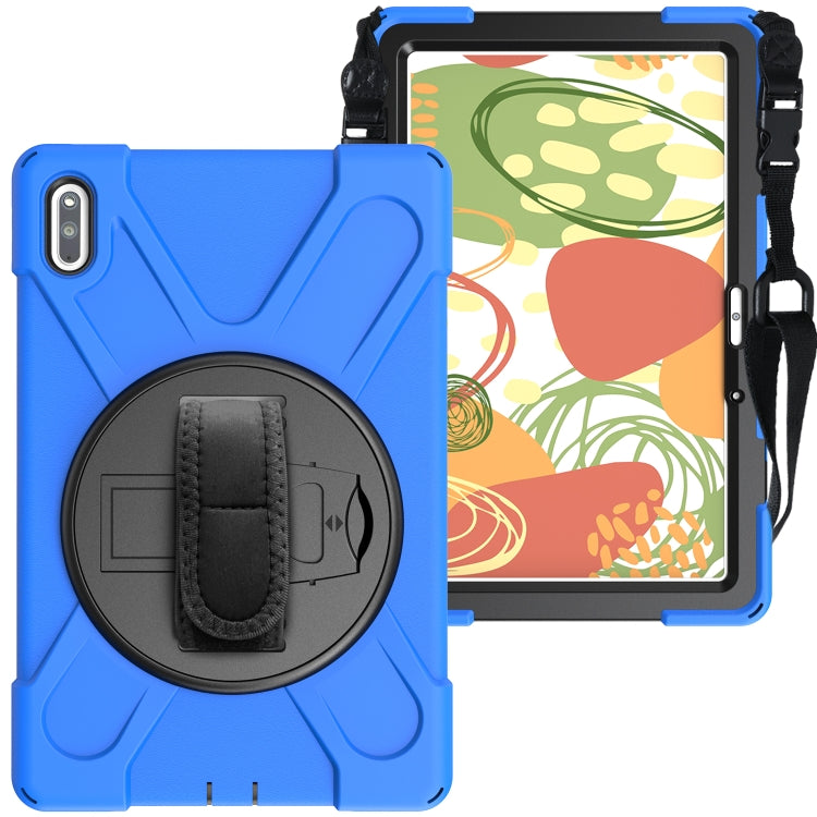 For Huawei Matepad 10.4 inch Shockproof Colorful Silicone + PC Protective Case with Holder & Shoulder Strap & Hand Strap & Pen Slot