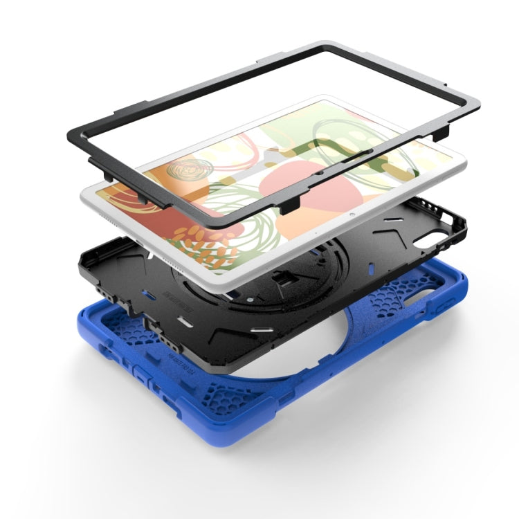 For Huawei Matepad 10.4 inch Shockproof Colorful Silicone + PC Protective Case with Holder & Shoulder Strap & Hand Strap & Pen Slot