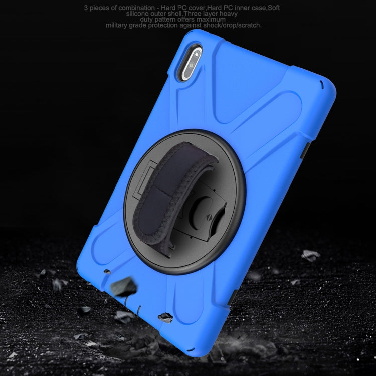 For Huawei Matepad 10.4 inch Shockproof Colorful Silicone + PC Protective Case with Holder & Shoulder Strap & Hand Strap & Pen Slot