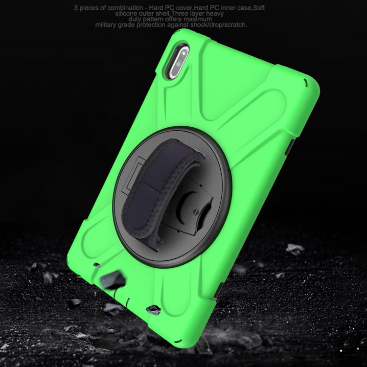 For Huawei Matepad 10.4 inch Shockproof Colorful Silicone + PC Protective Case with Holder & Shoulder Strap & Hand Strap & Pen Slot