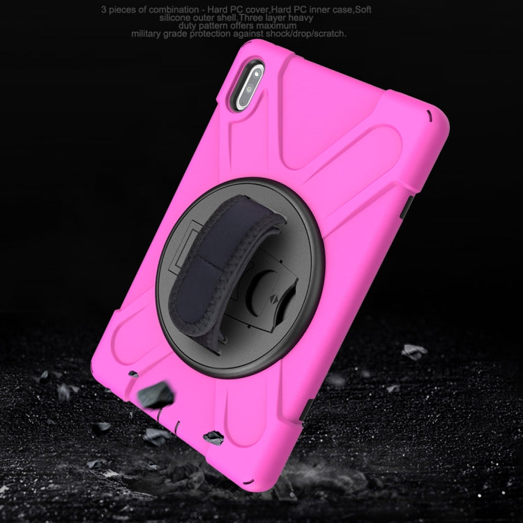 For Huawei Matepad 10.4 inch Shockproof Colorful Silicone + PC Protective Case with Holder & Shoulder Strap & Hand Strap & Pen Slot