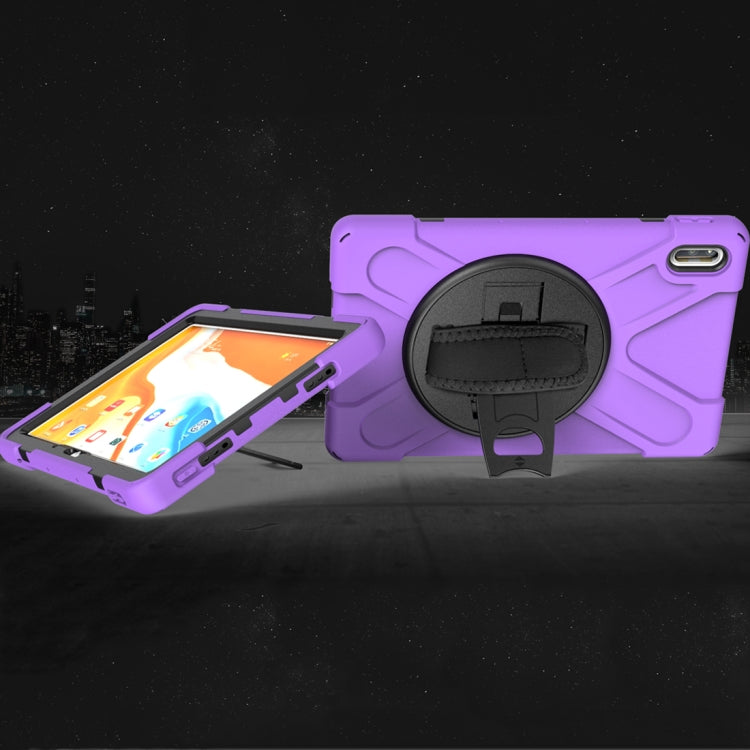 For Huawei Matepad 10.4 inch Shockproof Colorful Silicone + PC Protective Case with Holder & Shoulder Strap & Hand Strap & Pen Slot