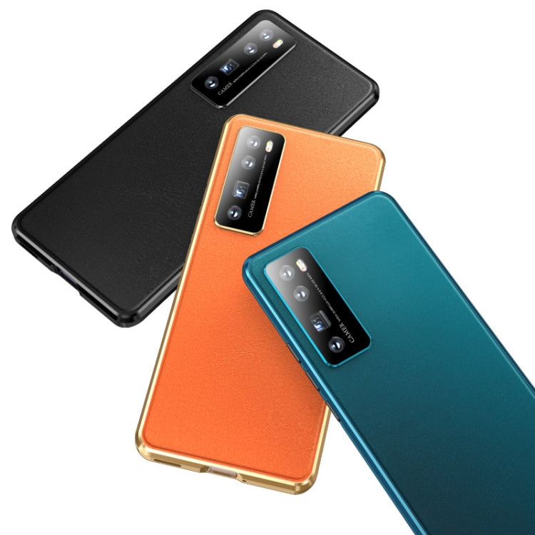 For Huawei nova 7 5G Shockproof Magnetic Attraction Leather Backboard + Tempered Glass Protective Case with Camera Lens Protector Cover