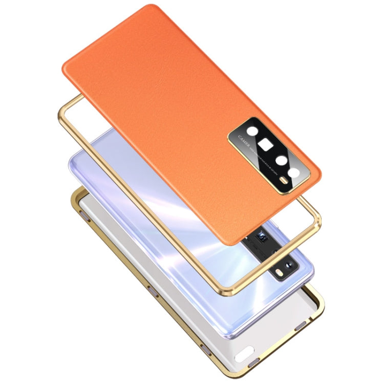 For Huawei nova 7 5G Shockproof Magnetic Attraction Leather Backboard + Tempered Glass Protective Case with Camera Lens Protector Cover