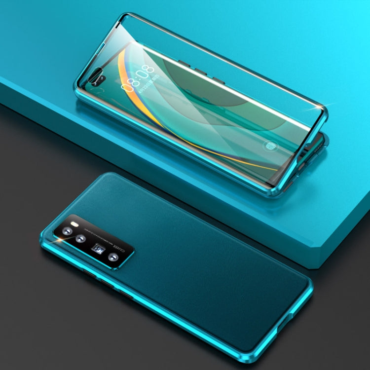 For Huawei nova 7 Pro 5G Shockproof Magnetic Attraction Leather Backboard + Tempered Glass Protective Case with Camera Lens Protector Cover