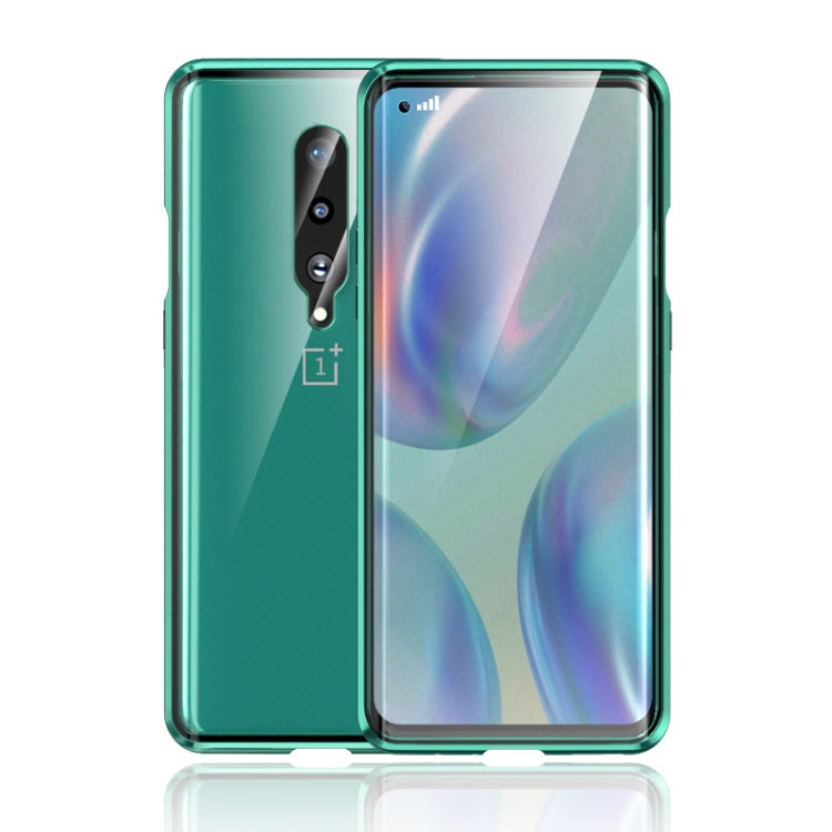 For OnePlus 8 Shockproof Double-sided Tempered Glass Magnetic Attraction Protective Case with Camera Lens Protector Cover