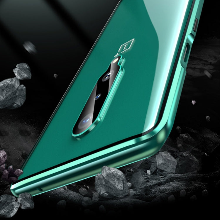 For OnePlus 8 Shockproof Double-sided Tempered Glass Magnetic Attraction Protective Case with Camera Lens Protector Cover