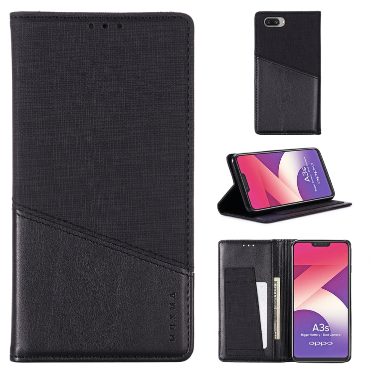 For OPPO A3s MUXMA MX109 Horizontal Flip Leather Case with Holder & Card Slot & Wallet
