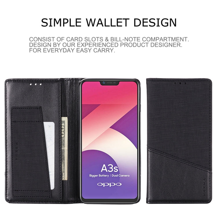 For OPPO A3s MUXMA MX109 Horizontal Flip Leather Case with Holder & Card Slot & Wallet