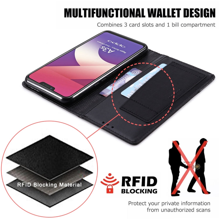 For OPPO A3s MUXMA MX109 Horizontal Flip Leather Case with Holder & Card Slot & Wallet