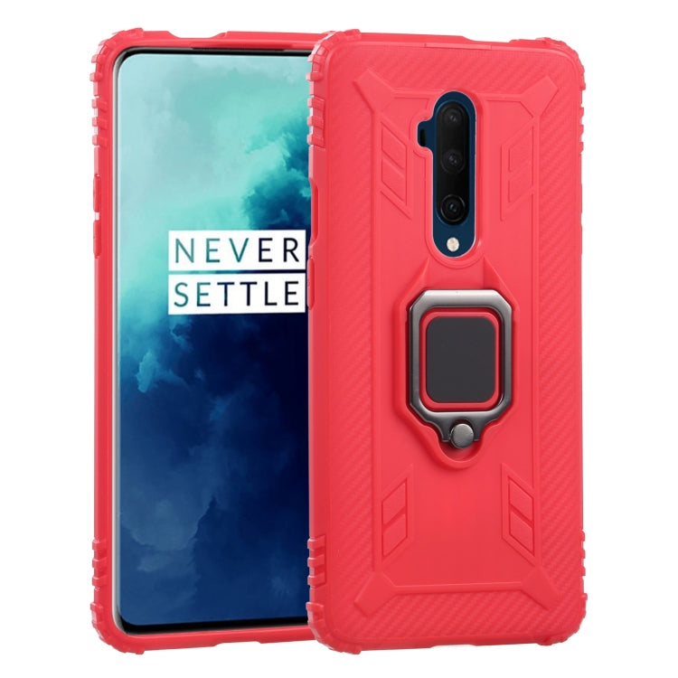 For OnePlus 7T Pro / 7 Pro Carbon Fiber Protective Case with 360 Degree Rotating Ring Holder