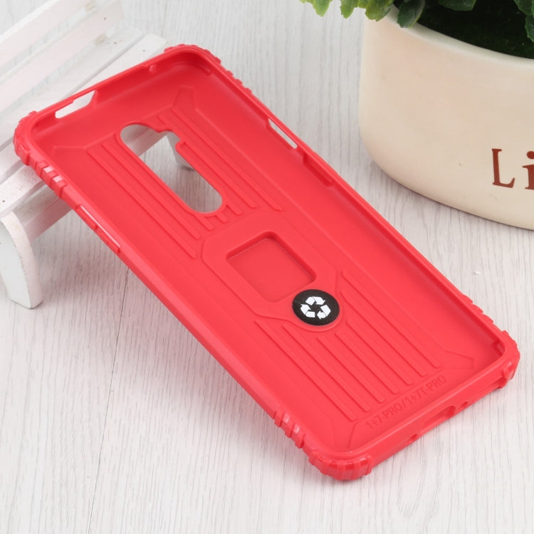 For OnePlus 7T Pro / 7 Pro Carbon Fiber Protective Case with 360 Degree Rotating Ring Holder