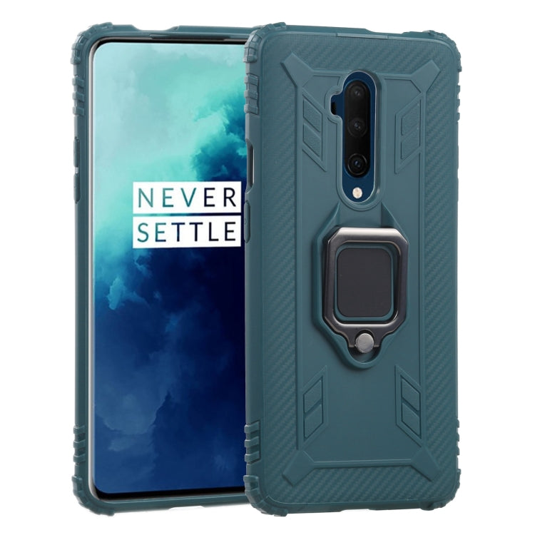 For OnePlus 7T Pro / 7 Pro Carbon Fiber Protective Case with 360 Degree Rotating Ring Holder