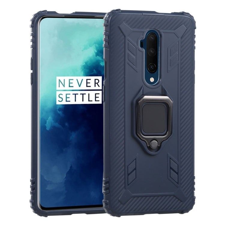 For OnePlus 7T Pro / 7 Pro Carbon Fiber Protective Case with 360 Degree Rotating Ring Holder