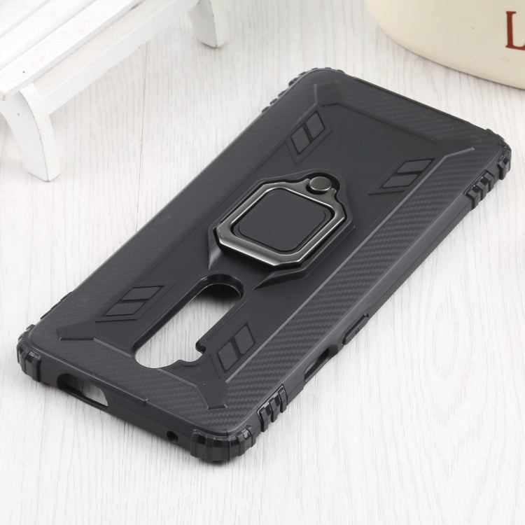 For OnePlus 7T Pro / 7 Pro Carbon Fiber Protective Case with 360 Degree Rotating Ring Holder