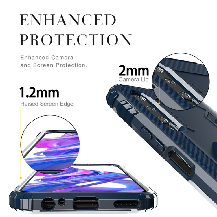 For Xiaomi Mi 9 Lite / CC9 Carbon Fiber Protective Case with 360 Degree Rotating Ring Holder