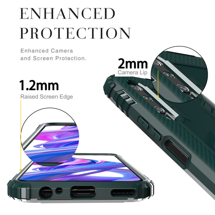 For Xiaomi Mi A3 / CC9e Carbon Fiber Protective Case with 360 Degree Rotating Ring Holder